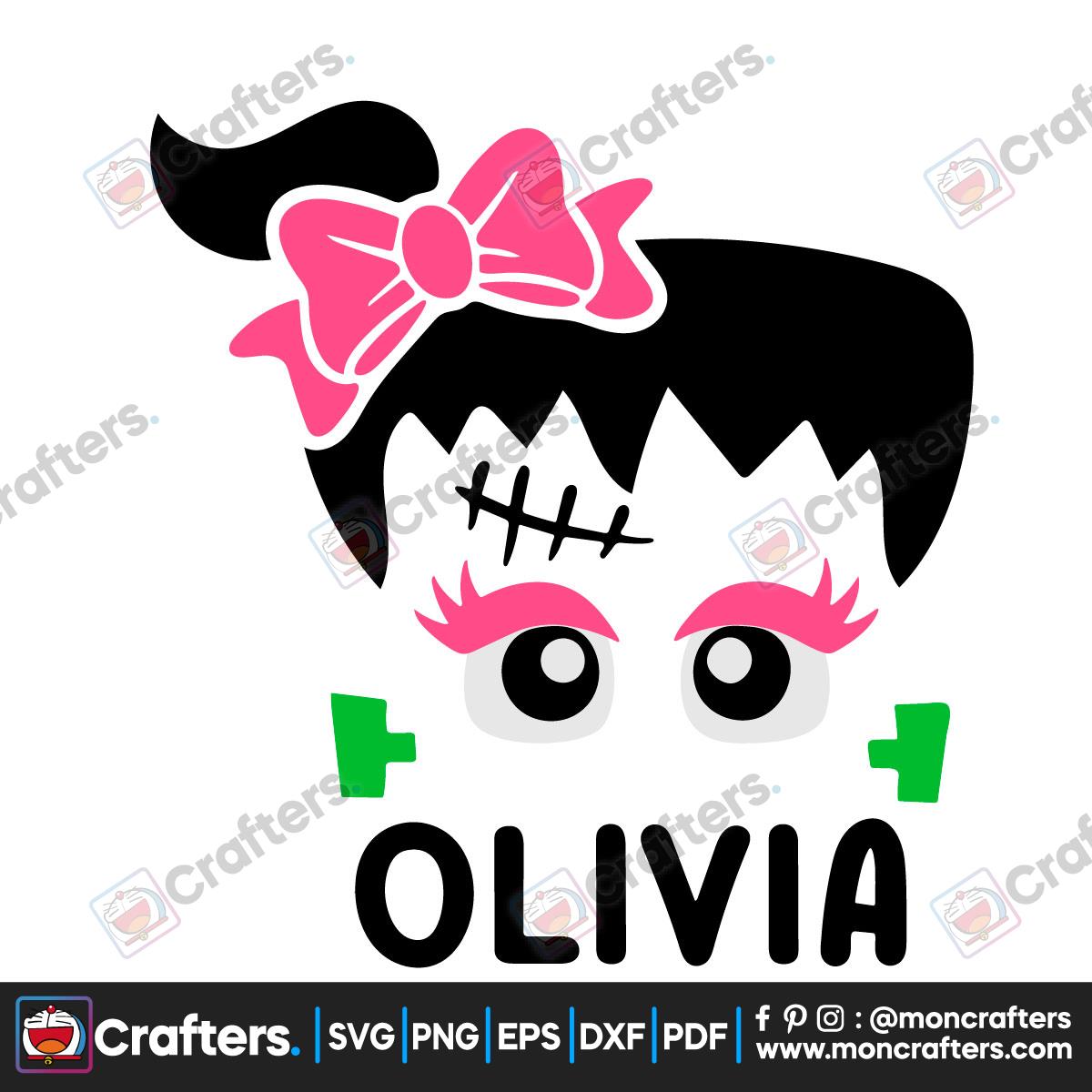 Girl Halloween Svg, Little Monster Svg, Frankenstein Svg