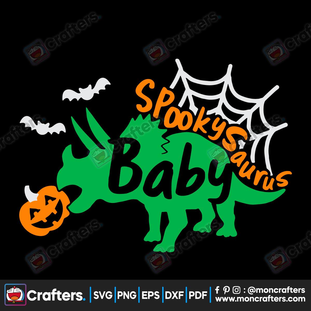 Spooky Saurus Baby Svg, Halloween Dinosaur Svg