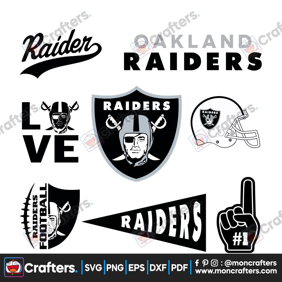 Oakland Raiders Football Bundle SVG, Design For Cricut, Silhouette, Cut ...