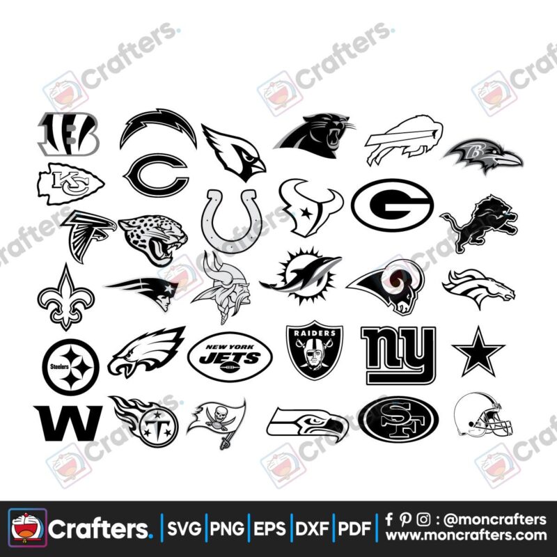 32 Nfl Logo Svg Bundle 32 Nfl Svg Files For Cricut