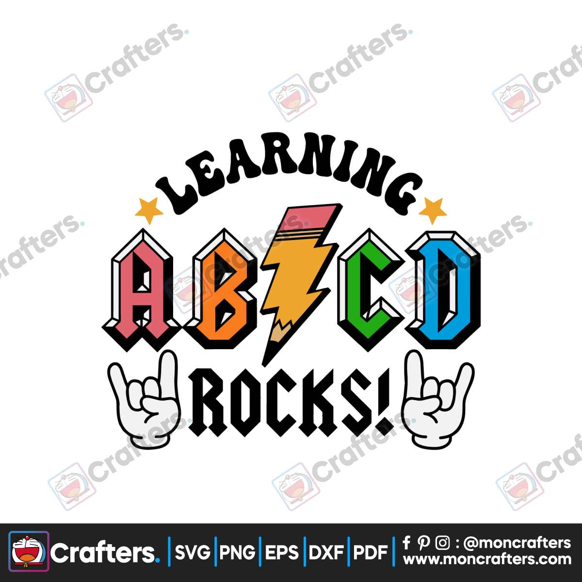 ABCD Learning Rocks SVG Back To School SVG Cutting Digital File