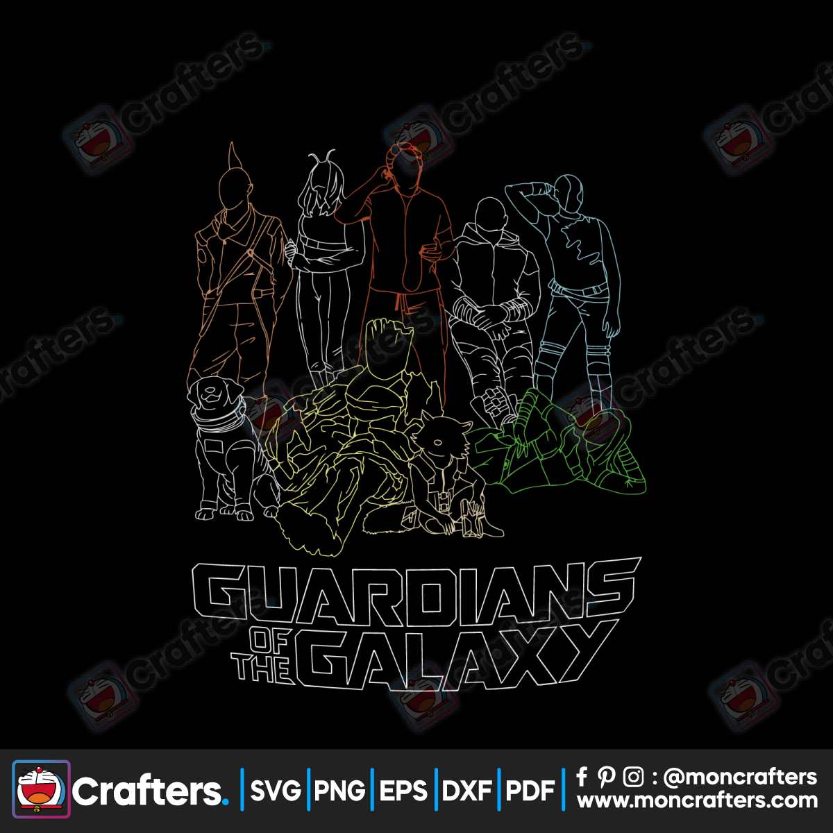 Line Drawing Guardians of the Galaxy Vol.3 SVG Cutting Files