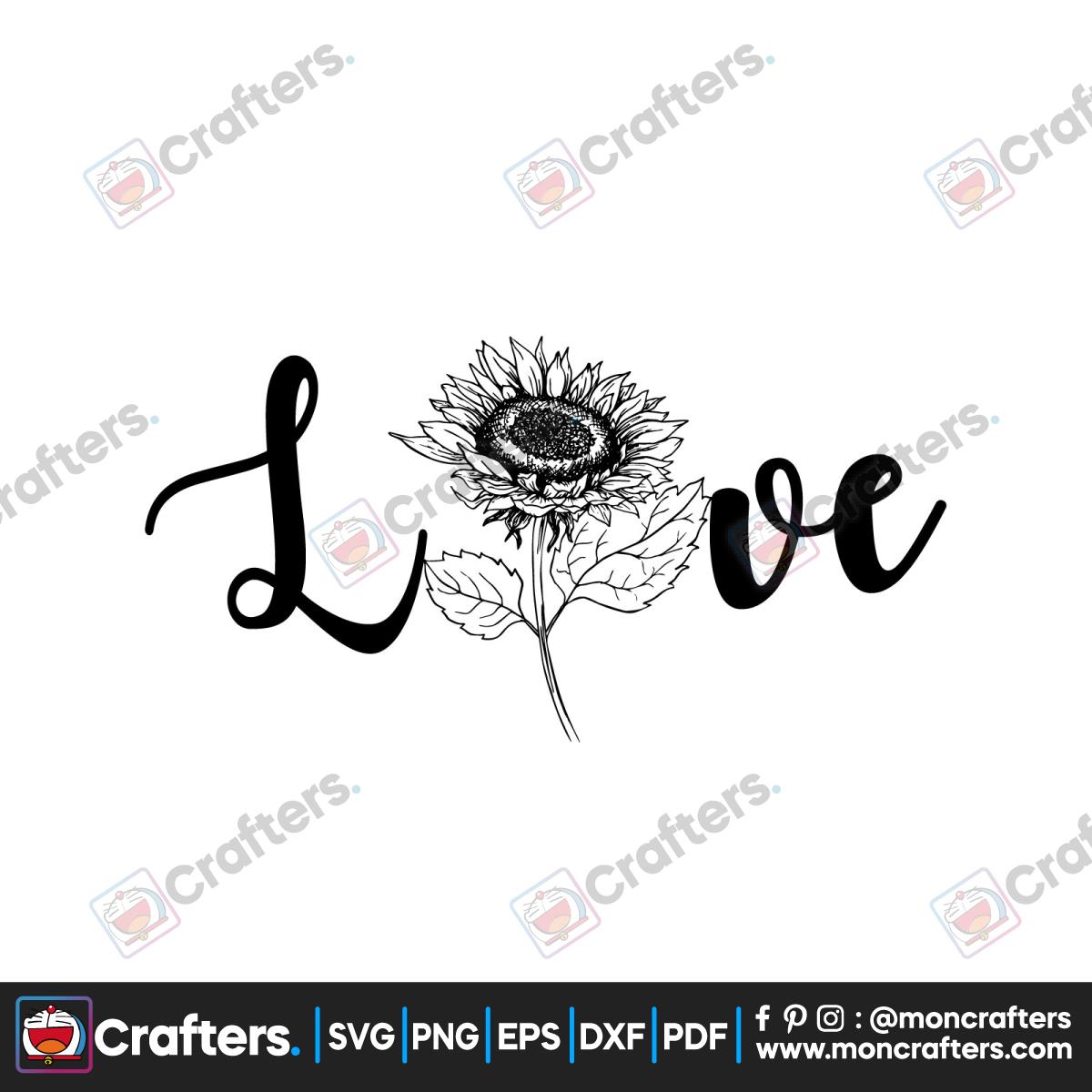 Love Sunflower Svg, Flower Svg, Sunflowers Svg, Sunflower Mandala Svg