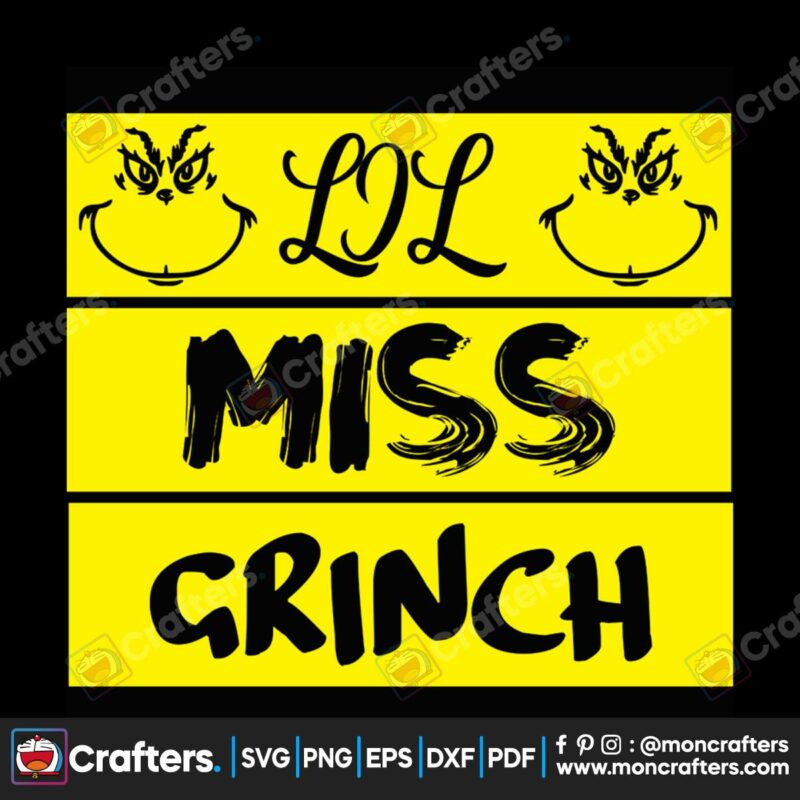 Lil Miss Grinch Svg, Christmas Svg, Miss Grinch Svg, Grinch Face Svg