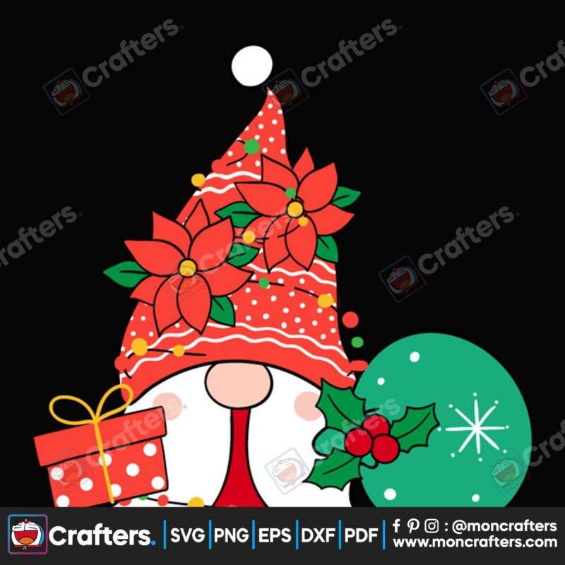 gnome-christmas-ornament-flower-svg-christmas-svg-flower-svg
