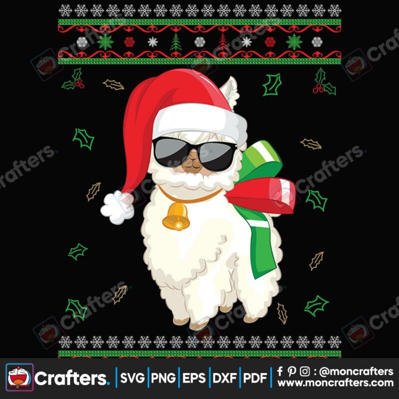 liama-with-ugly-christmas-sweater-svg-christmas-svg-liama-svg-christmas-ugly