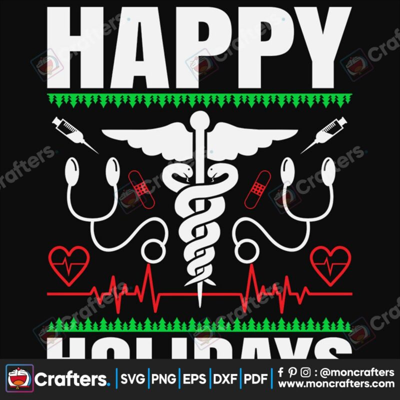 happy-holidays-svg-christmas-svg-medicine-svg-heartbeat-svg-merry-christmas-svg