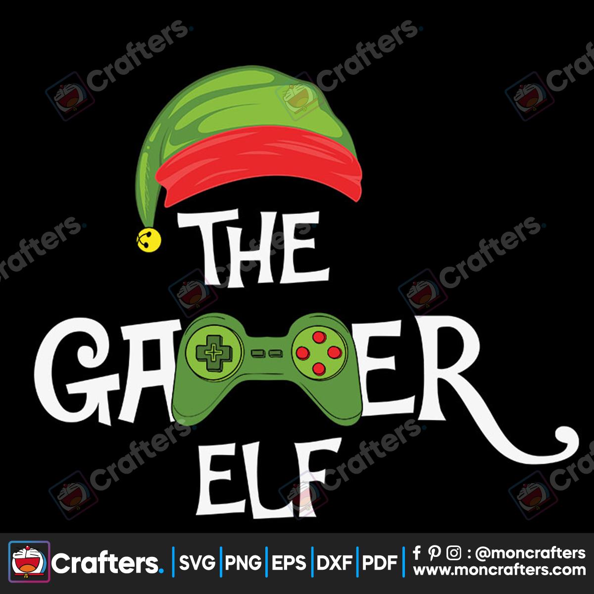 The Gamer Elf Svg, Christmas Svg, Elf Svg, Gamer Svg, Pine Tree Svg