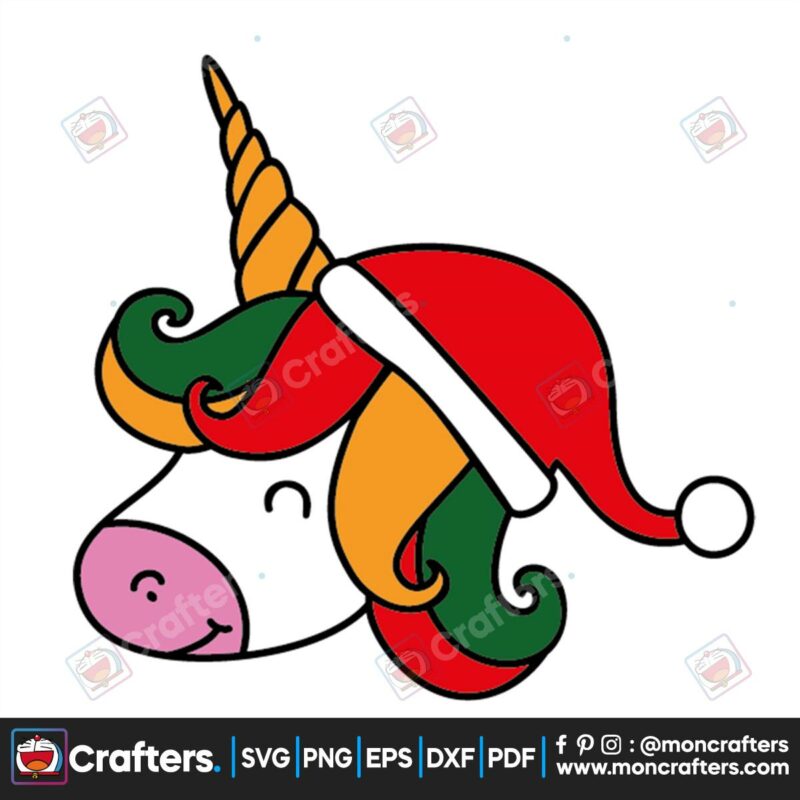 christmas-unicorn-face-with-santa-hat-svg-christmas-svg-unicorn-svg