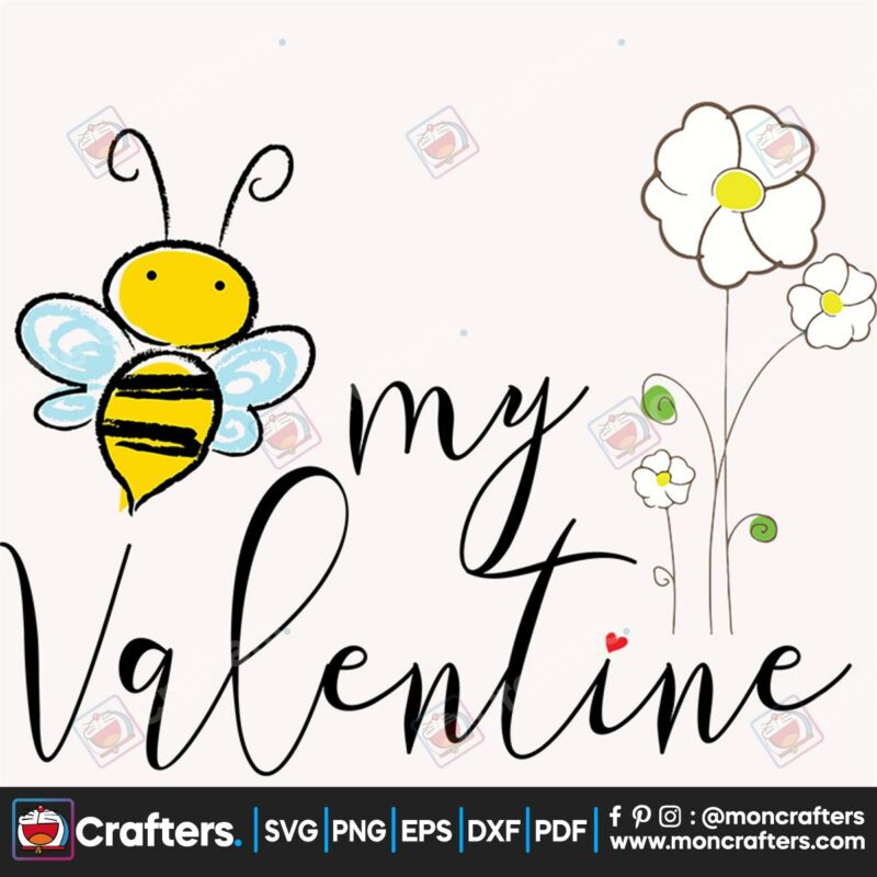 bee-my-valentine-with-flowers-svg-valentine-svg-bee-svg-flower-svg-love-svg