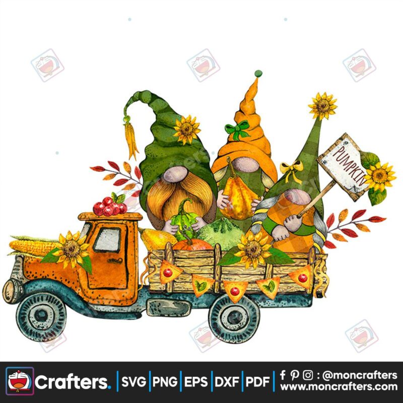 sunflower-gnome-truck-png-thanksgiving-png-sunflower-png