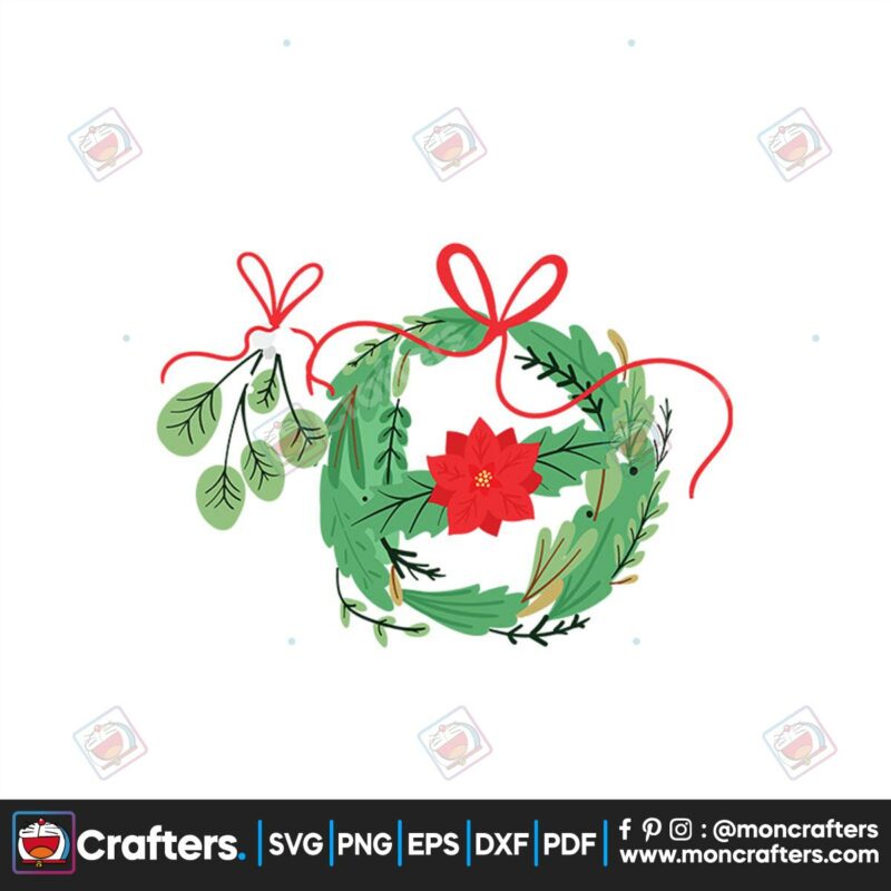 laurel-wreath-mistletoe-svg-christmas-svg-holly-jolly-svg-mistletoe-svg