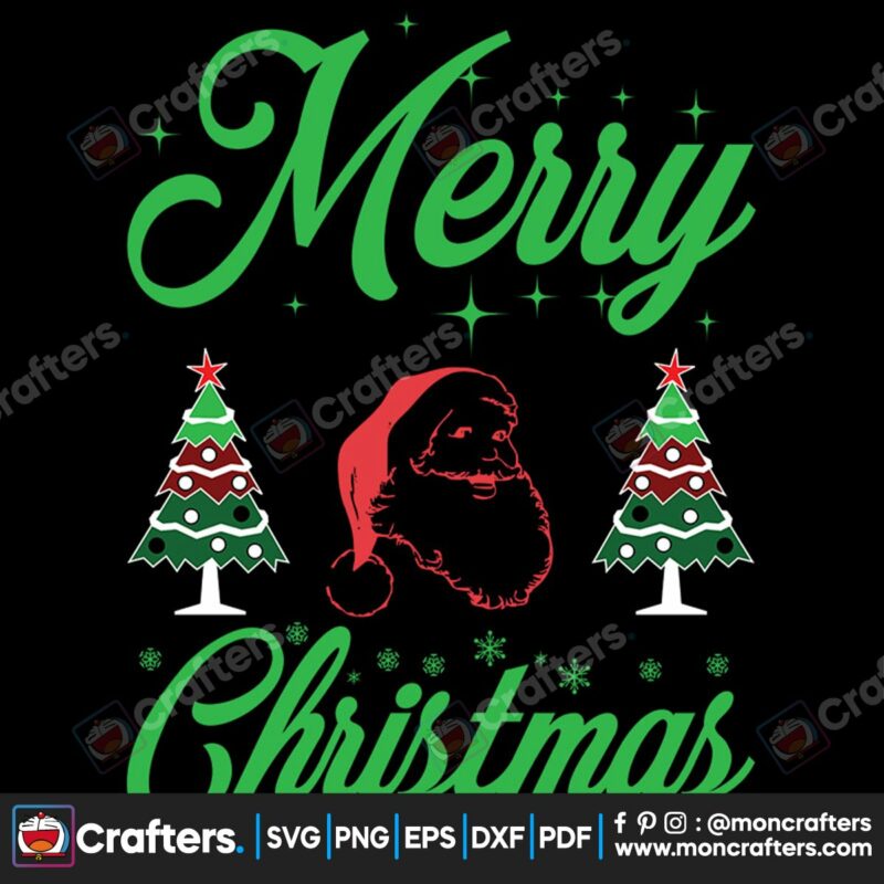 merry-christmas-pine-tree-and-santa-face-svg-christmas-svg