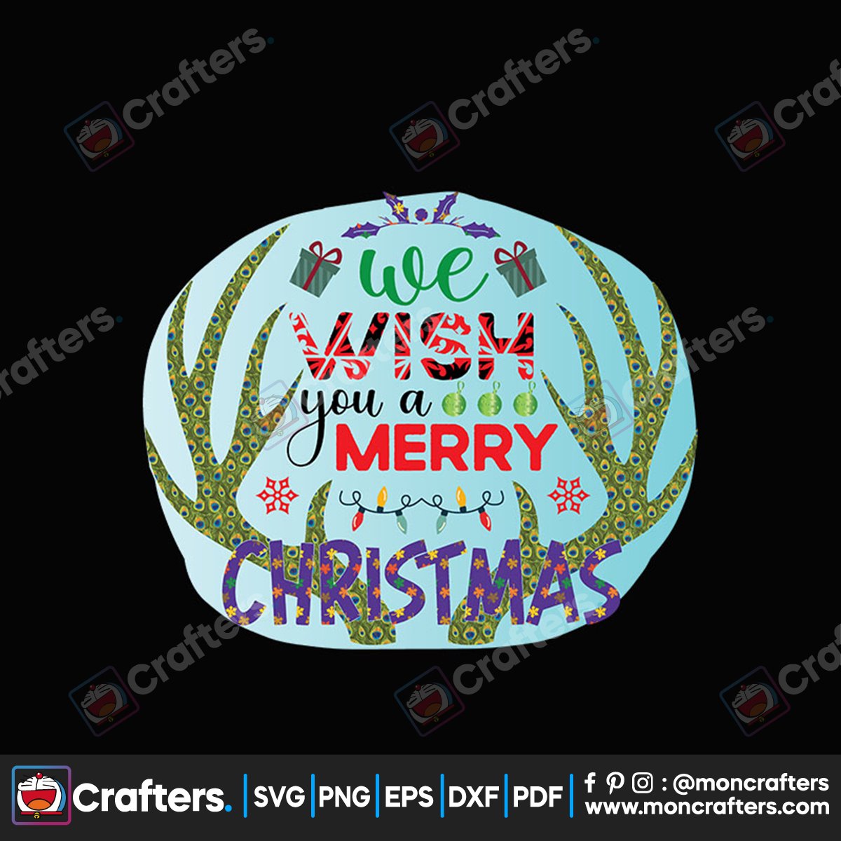 We Wish You A Merry Christmas Reindeer Svg Instant Download Instant