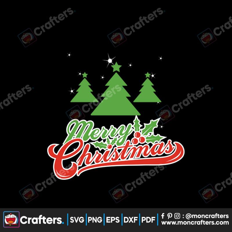 merry-christmas-holly-and-pine-tree-svg-christmas-svg-merry-christmas-svg