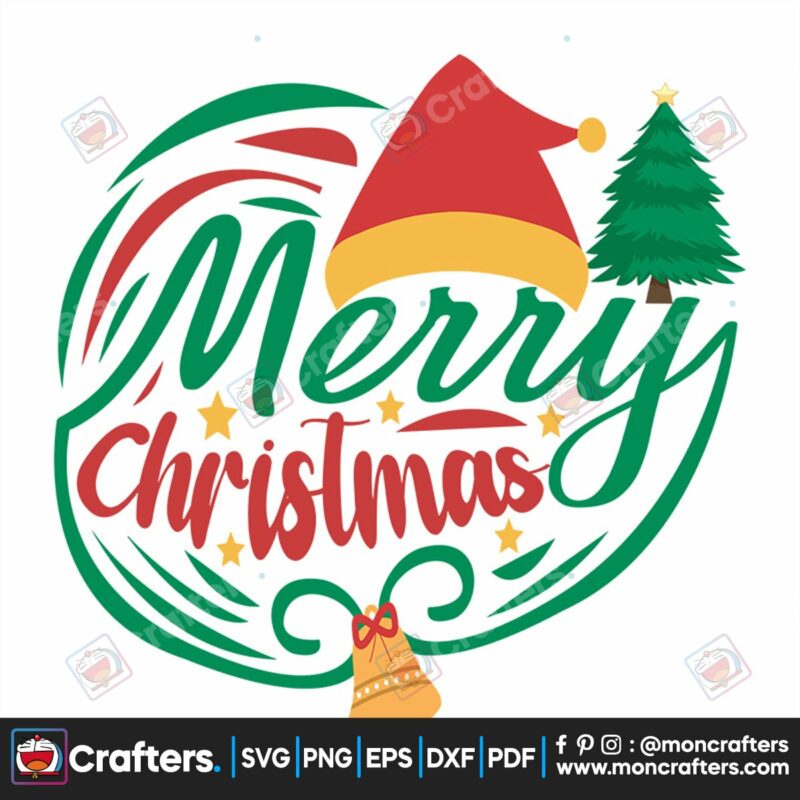 merry-christmas-and-santa-hat-svg-christmas-svg-santa-hat-svg