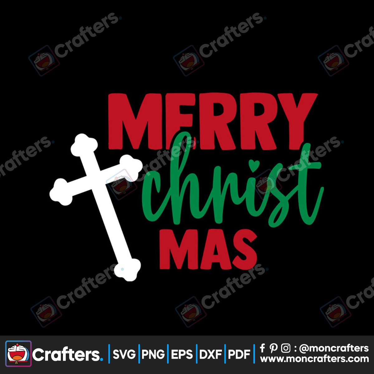 Merry Christmas Cross Svg Instant Download Instant Download