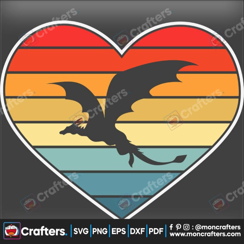 retro-vintage-dragon-heart-valentine-svg-valentine-svg-retro-svg-dragon-svg