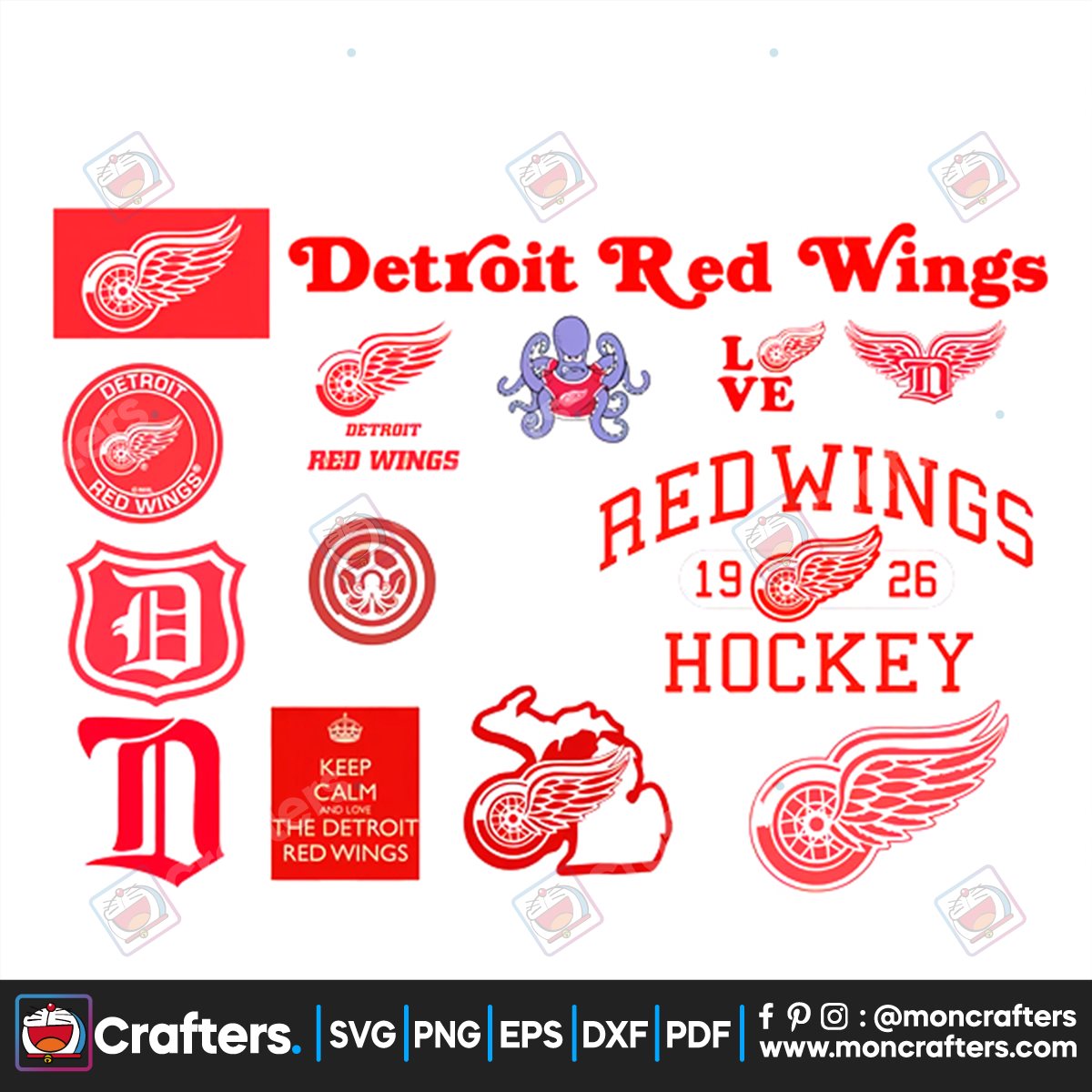 Detroit Red Wings Logo Svg Instant Download Instant Download