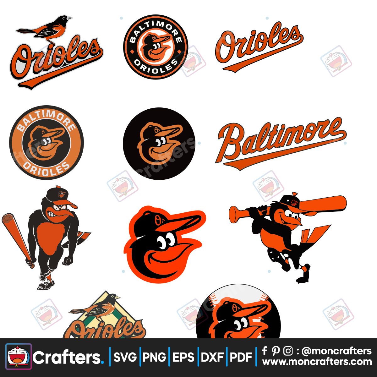 Baltimore Orioles Logo Bundle File Svg Instant Download