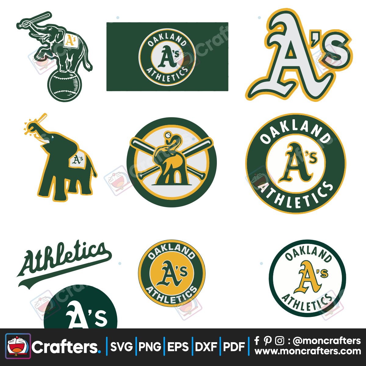 Oakland Athletics Logo Bundle File Svg Instant Download