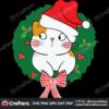christmas-cute-cat-in-laurel-wreath-svg-christmas-svg-christmas-cat-svg