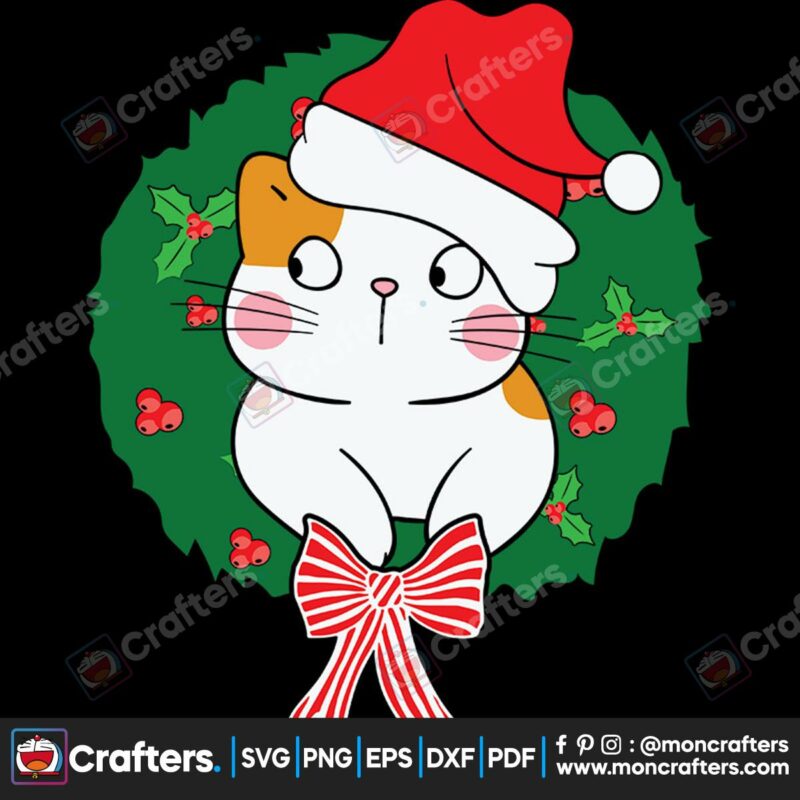 christmas-cute-cat-in-laurel-wreath-svg-christmas-svg-christmas-cat-svg