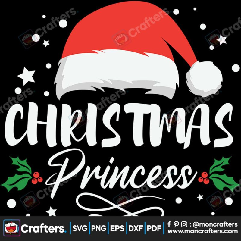 christmas-princess-and-santa-hat-svg-christmas-svg-christmas-princess-svg
