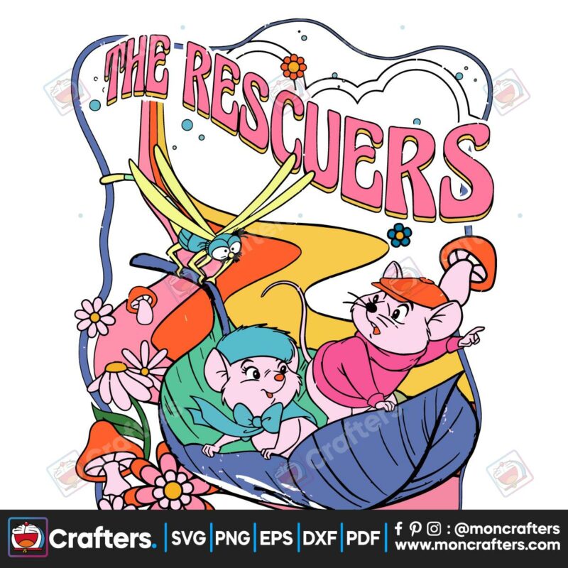retro-70s-the-rescuers-bernard-bianca-mouse-leaf-boat-svg