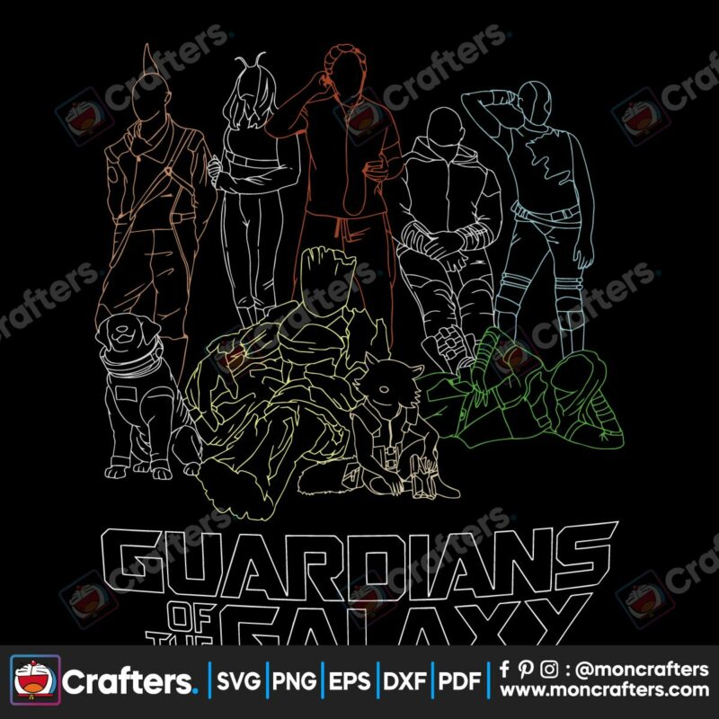 line-drawing-guardians-of-the-galaxy-vol3-svg-cutting-files