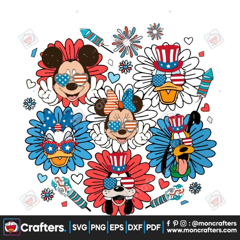 disney-4th-of-july-sunflower-mickey-and-friends-svg-cutting-digital-file