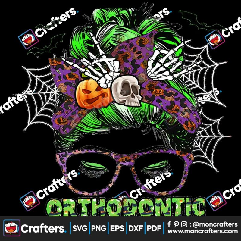 halloween-messy-bun-orthodontic-assistant-png-sublimation-designs