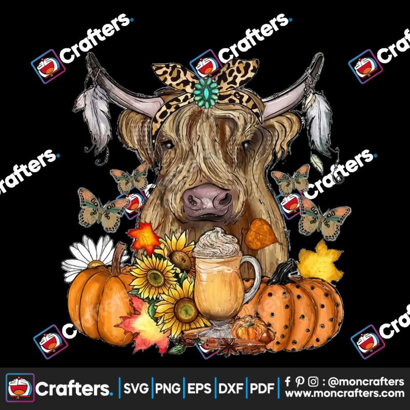 highland-cow-autumn-pumpkin-spice-png-sublimation-design