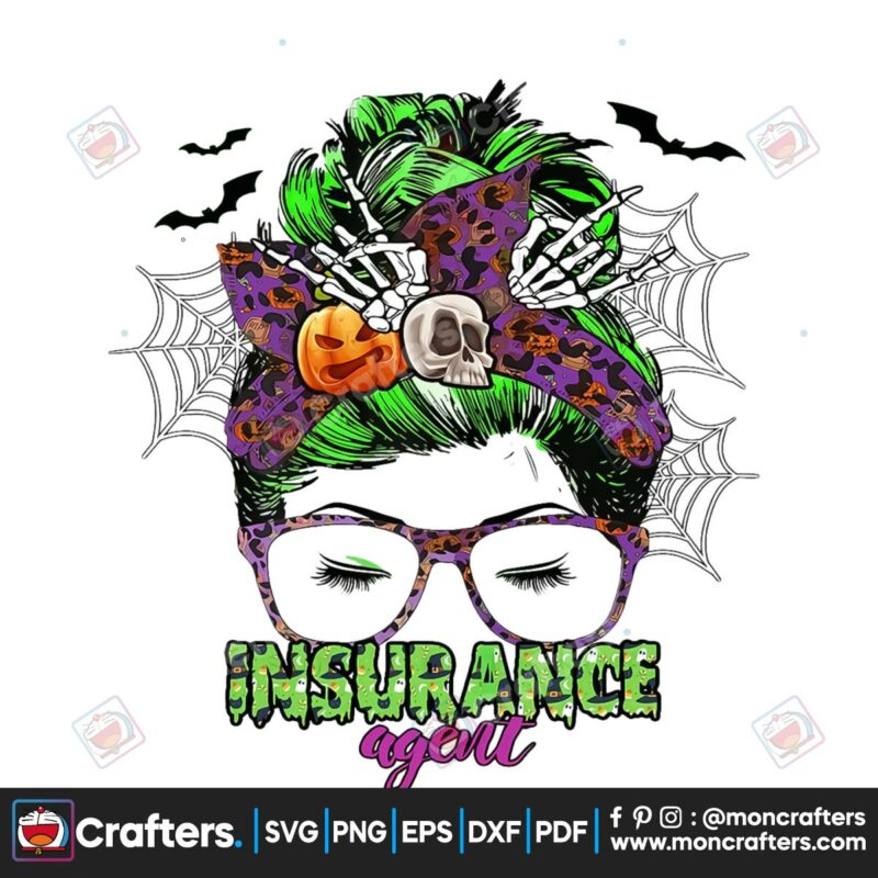 halloween-messy-bun-spooky-insurance-png-sublimation-designs