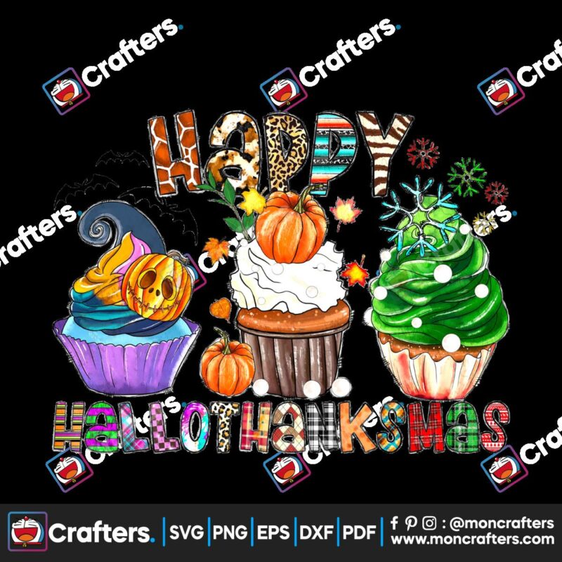 happy-hallothanksmas-png-christmas-clipart-fall-thankful-pupcakespupcakes-pnghalloweeninstant-downloadsublimation-designpng-download