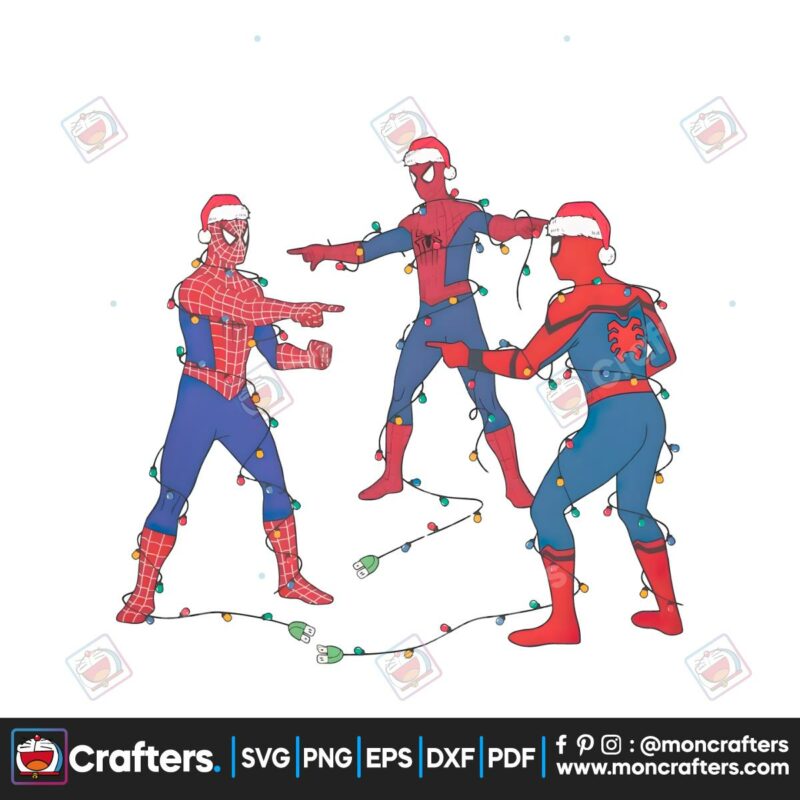 marvel-three-spiderman-meme-santa-christmas-light-png