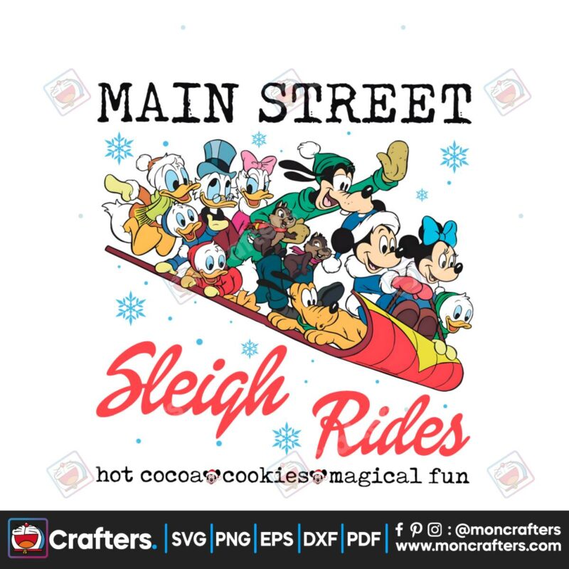 vintage-mickey-and-friends-main-street-sleigh-rides-png