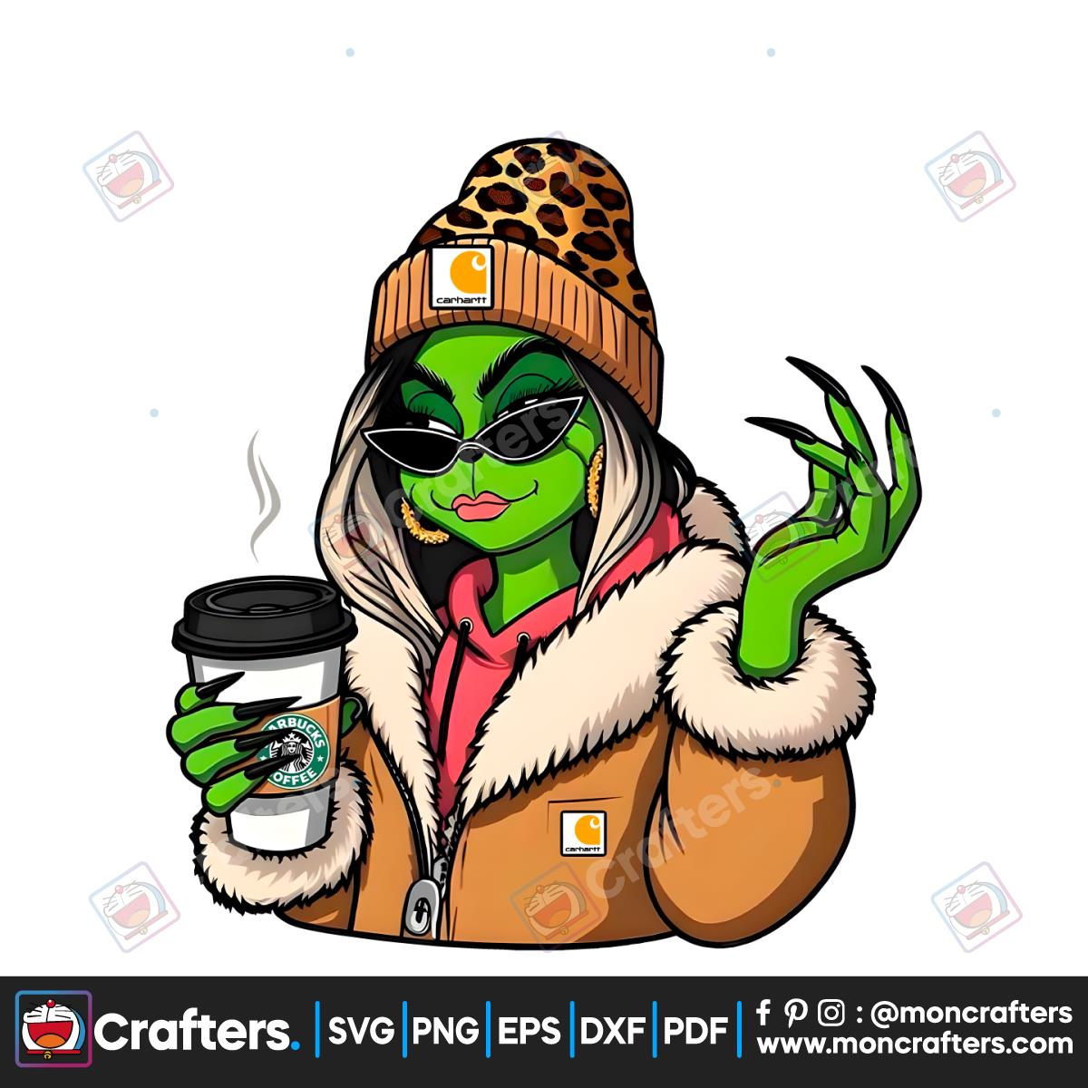 Cute Grinch Girl Boujee Png Instant Download Instant Download