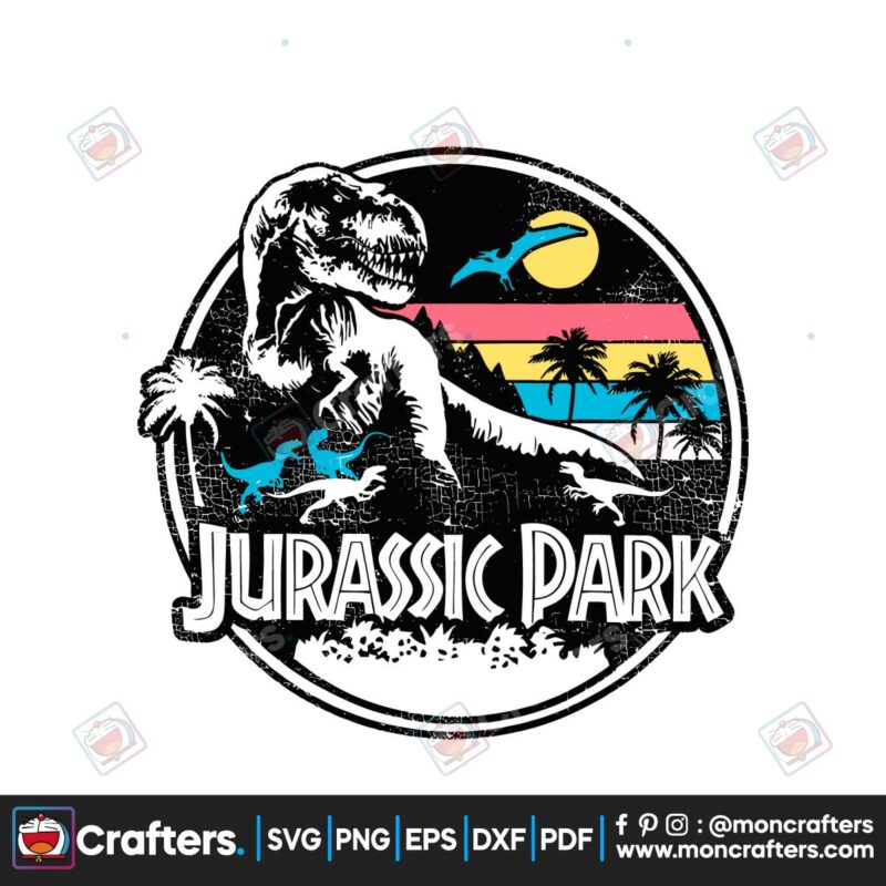 jurassic-park-striped-logo-retro-svg-graphic-design-file