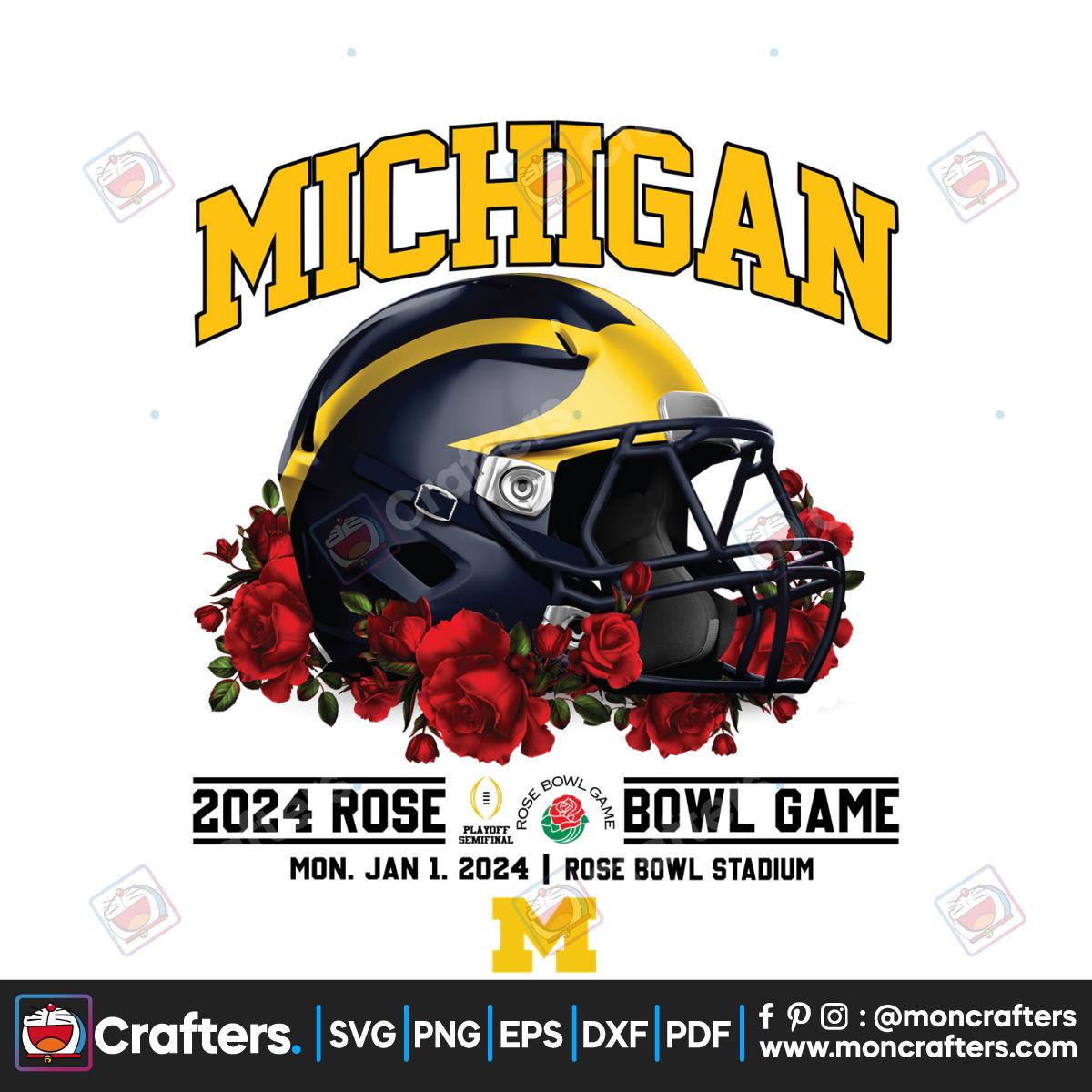 Michigan 2024 Rose Bowl Game PNG Instant Download Instant Download