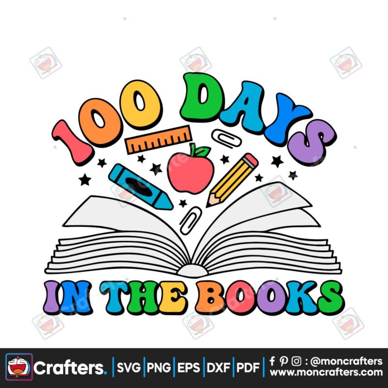 retro-100-days-in-the-books-svg