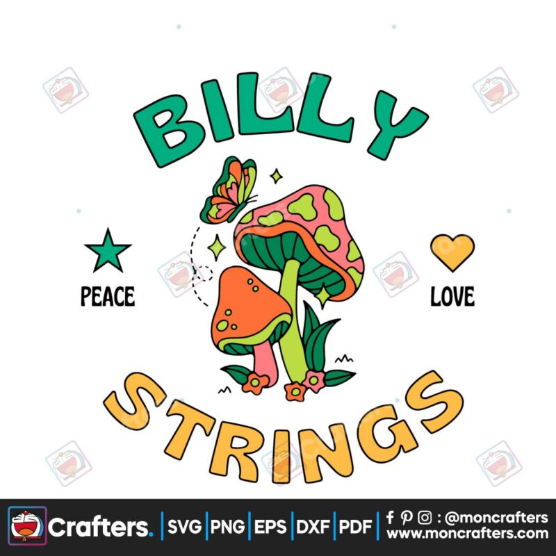 billy-strings-peace-love-mushroom-svg