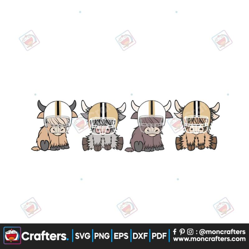 new-orleans-saints-highland-cow-football-png