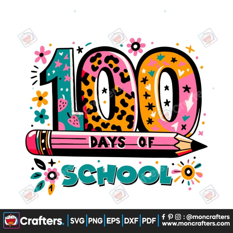 leopard-100-days-of-school-pencil-svg