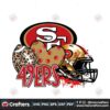 san-francisco-49ers-football-leopard-heart-helmet-svg