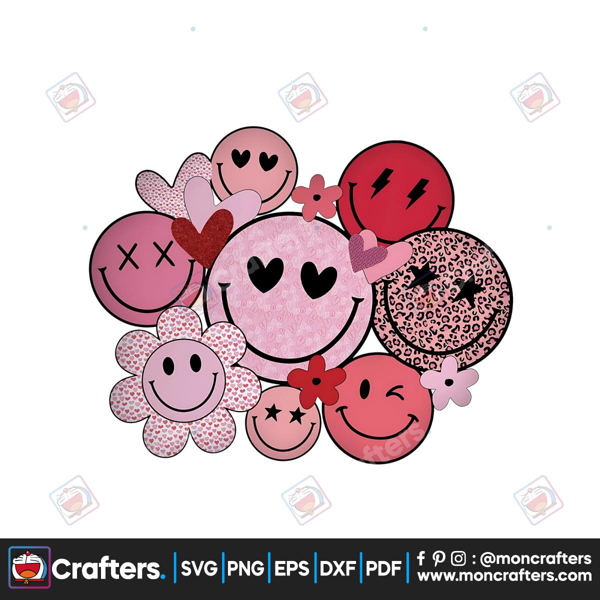 Funny Smiley Face Valentine Heart PNG Instant Download