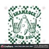 checkered-shamrock-and-roll-skeleton-hand-svg