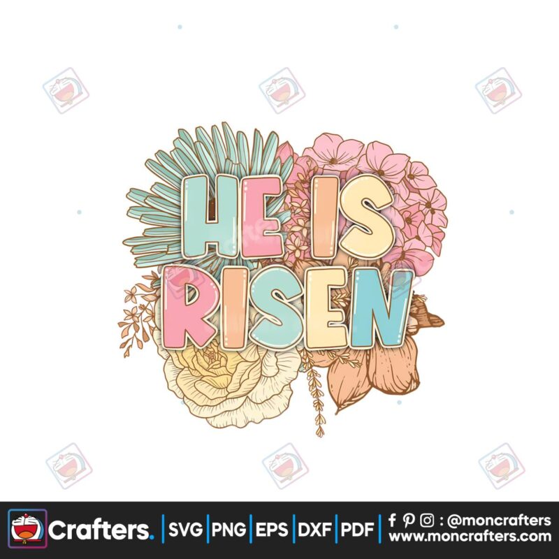 floral-he-is-risen-bible-verse-png
