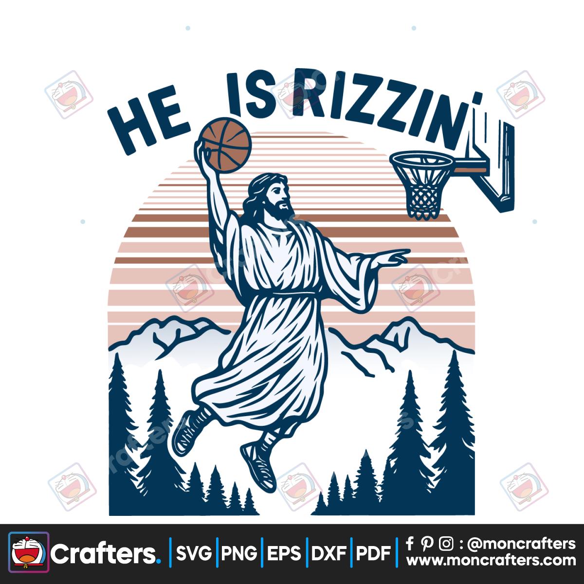 Jesus Basketball Easter He Is Rizzin SVG Instant Download Instant Download