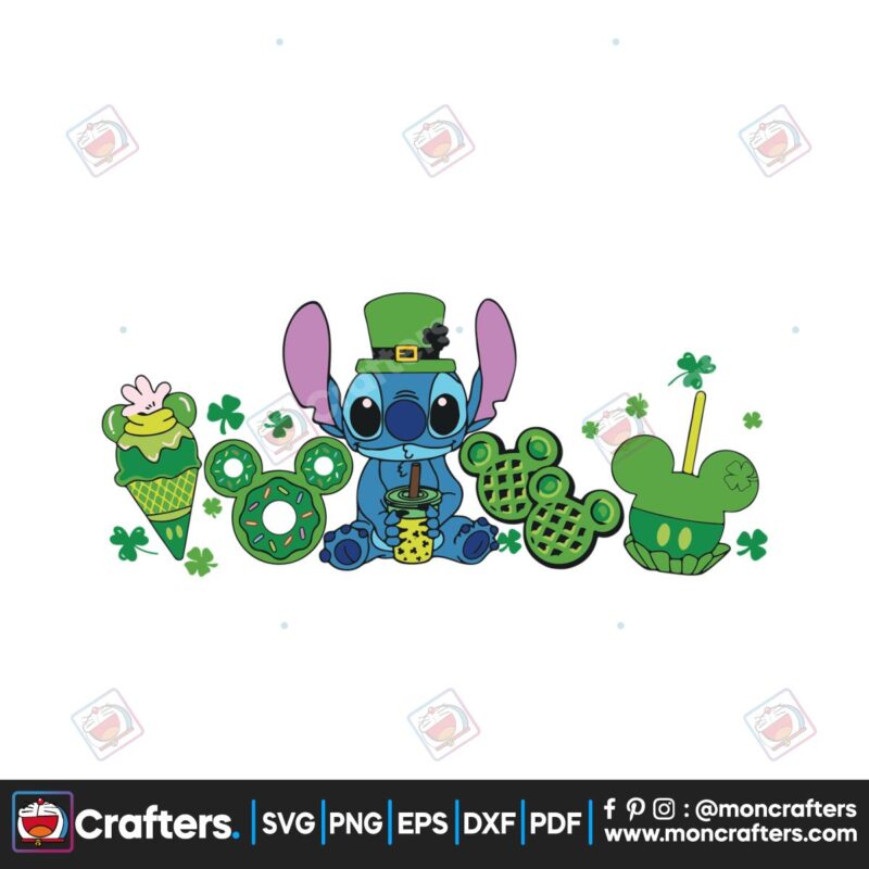 stitch-patricks-day-snack-shamrock-svg